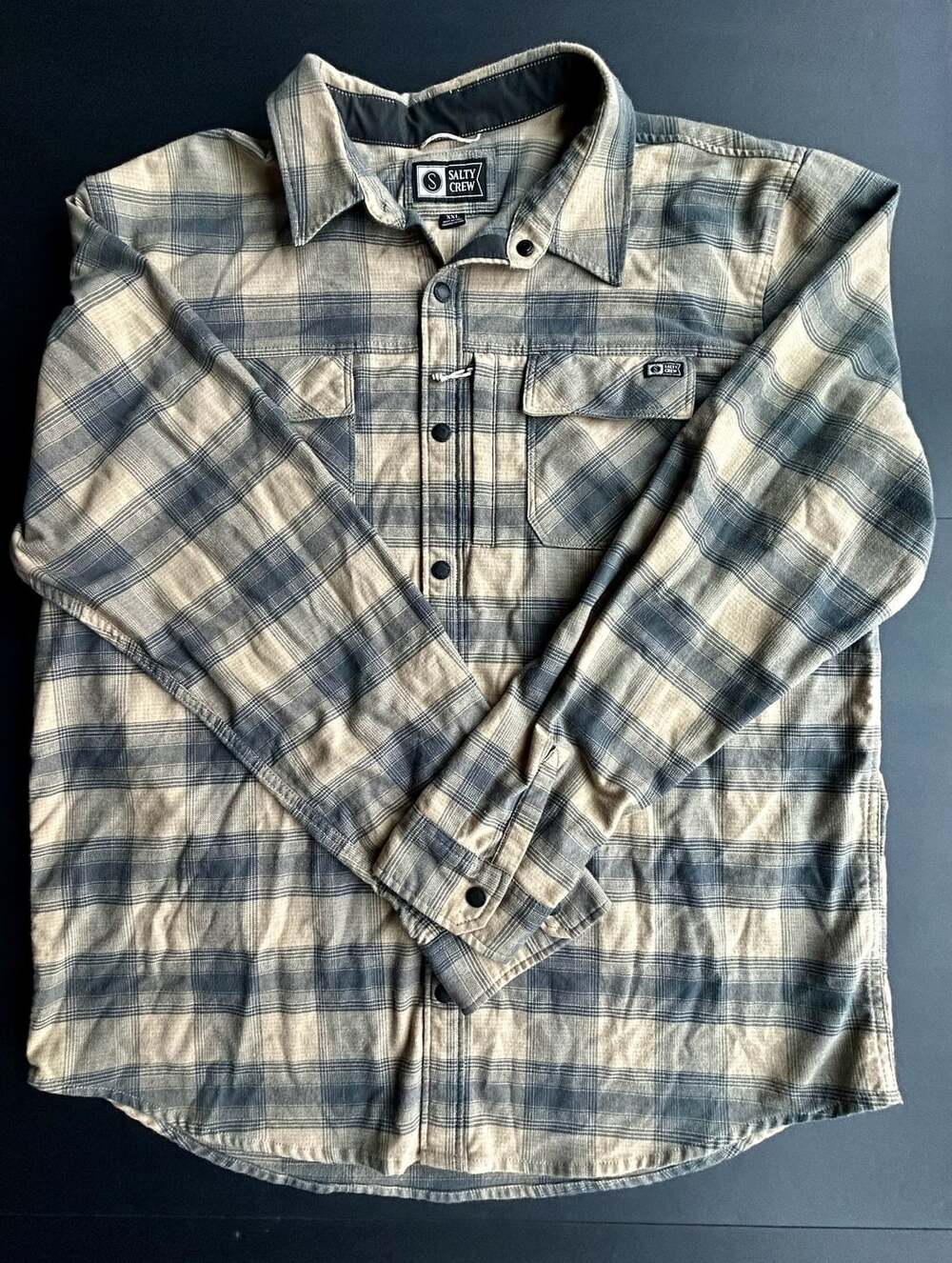 Salty Crew Flannel Shirt Size XXL Plaid Long Sleeve